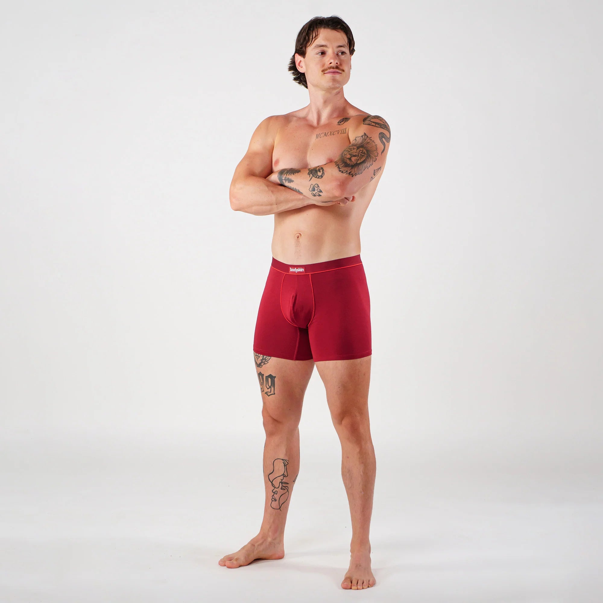 2 Daily Boxer Briefs : Black & Red and Bordeaux