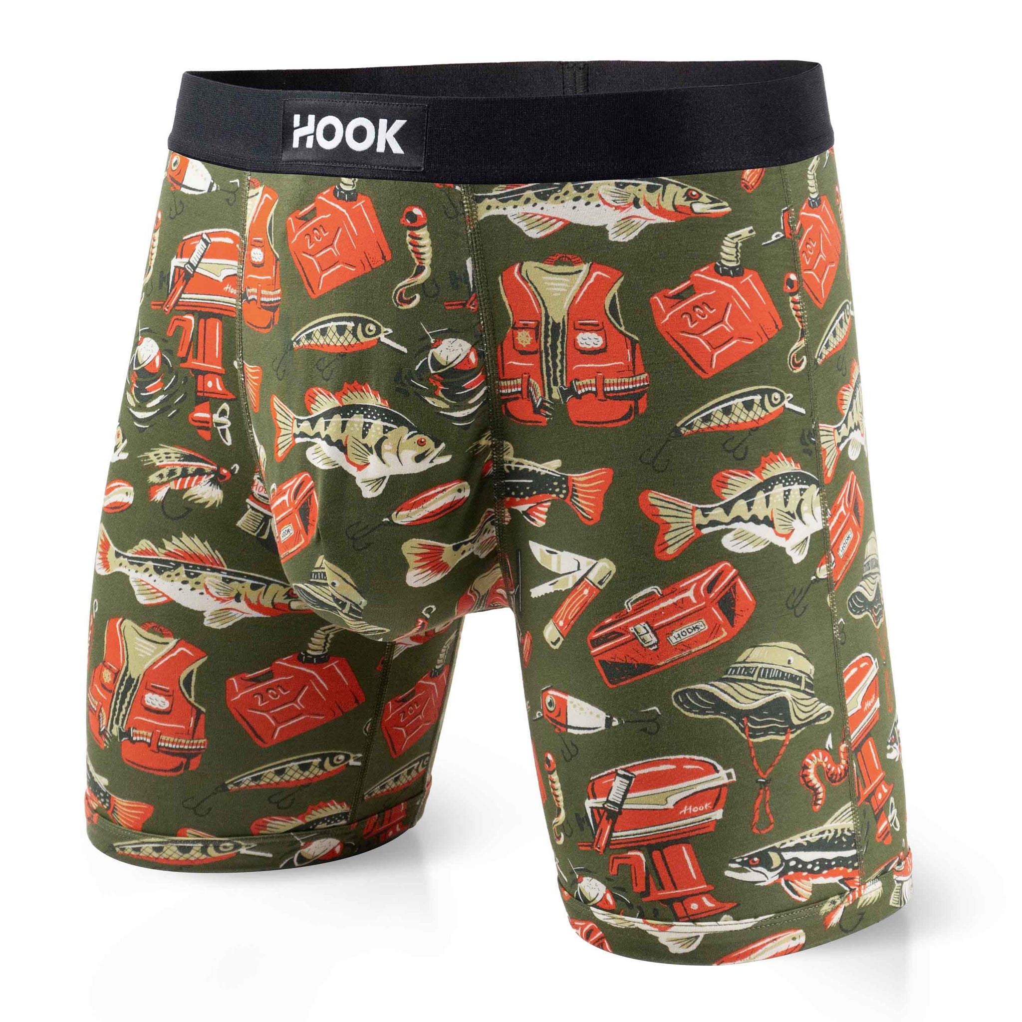 Pack de 7 boxers Hook Max : Noir, Pêches, Chaloupe, Cockpit, Balle Molle, Fait Soif et Muy Caliente