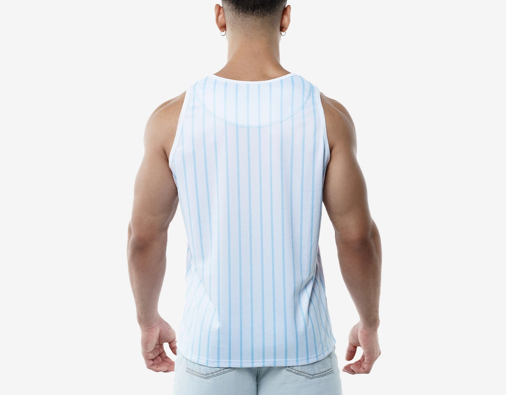 Sky Blue Striped Tank Top