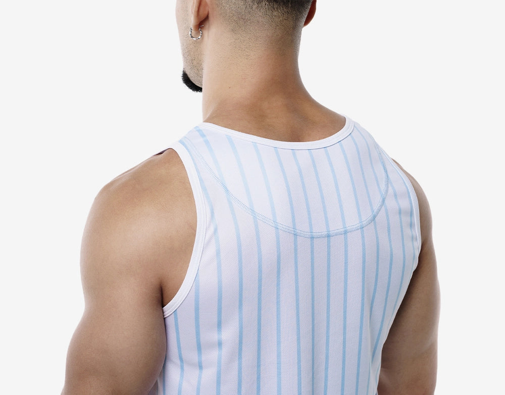 Sky Blue Striped Tank Top