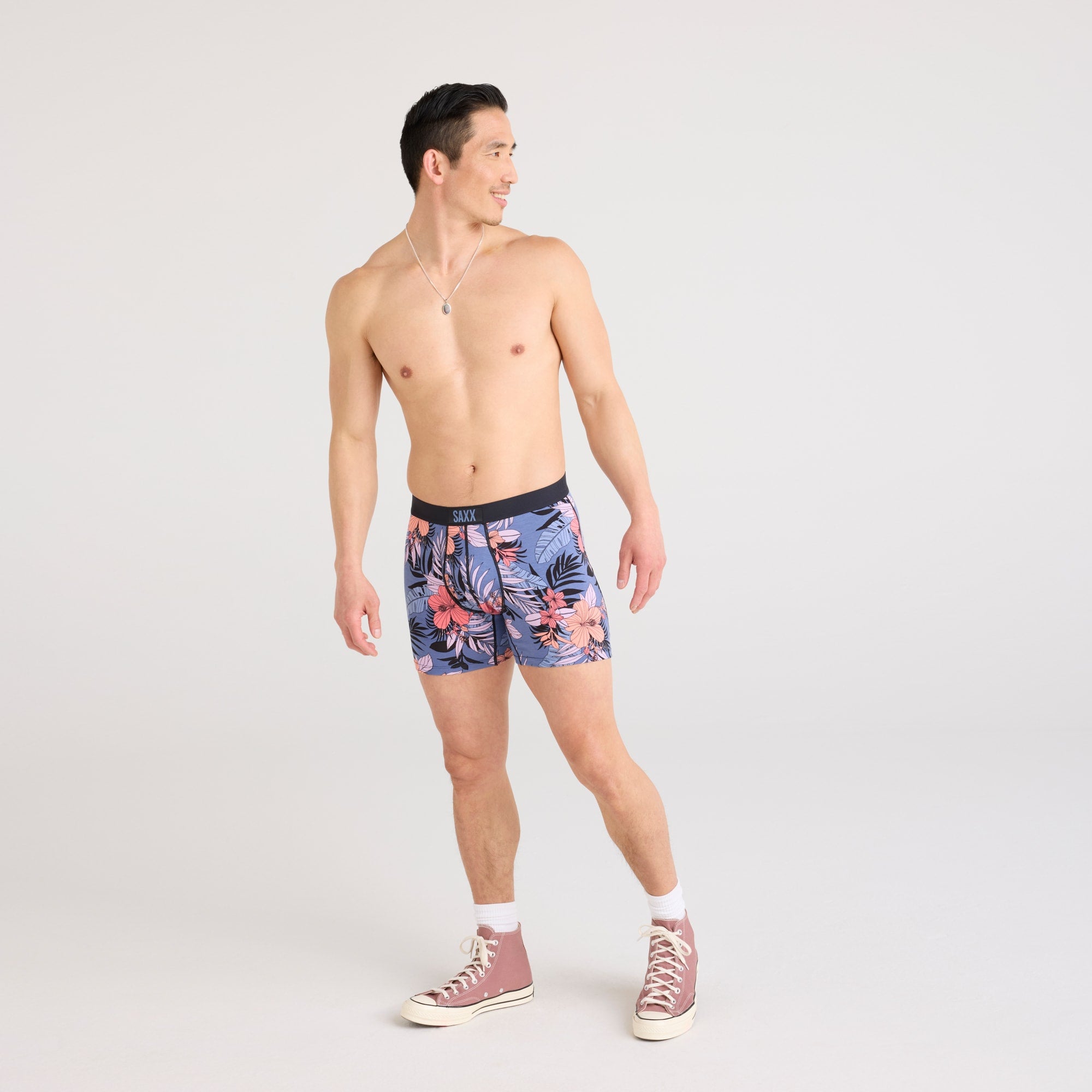 Boxer Saxx Ultradoux JUNGLE D'HIBISCUS-BLEU