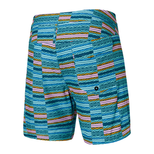 Maillot de bain Saxx Betawave 2N1 Boardie 7" ASHER STRIPE- SEA FOAM