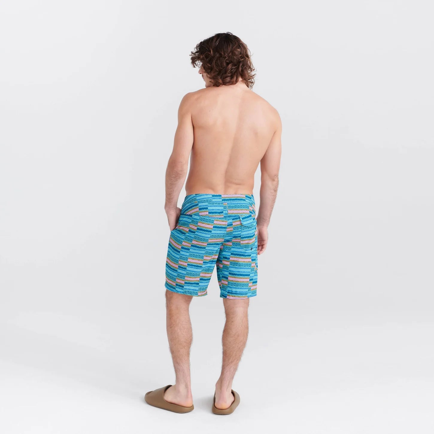 Maillot de bain Saxx Betawave 2N1 Boardie 9" ASHER STRIPE- SEA FOAM