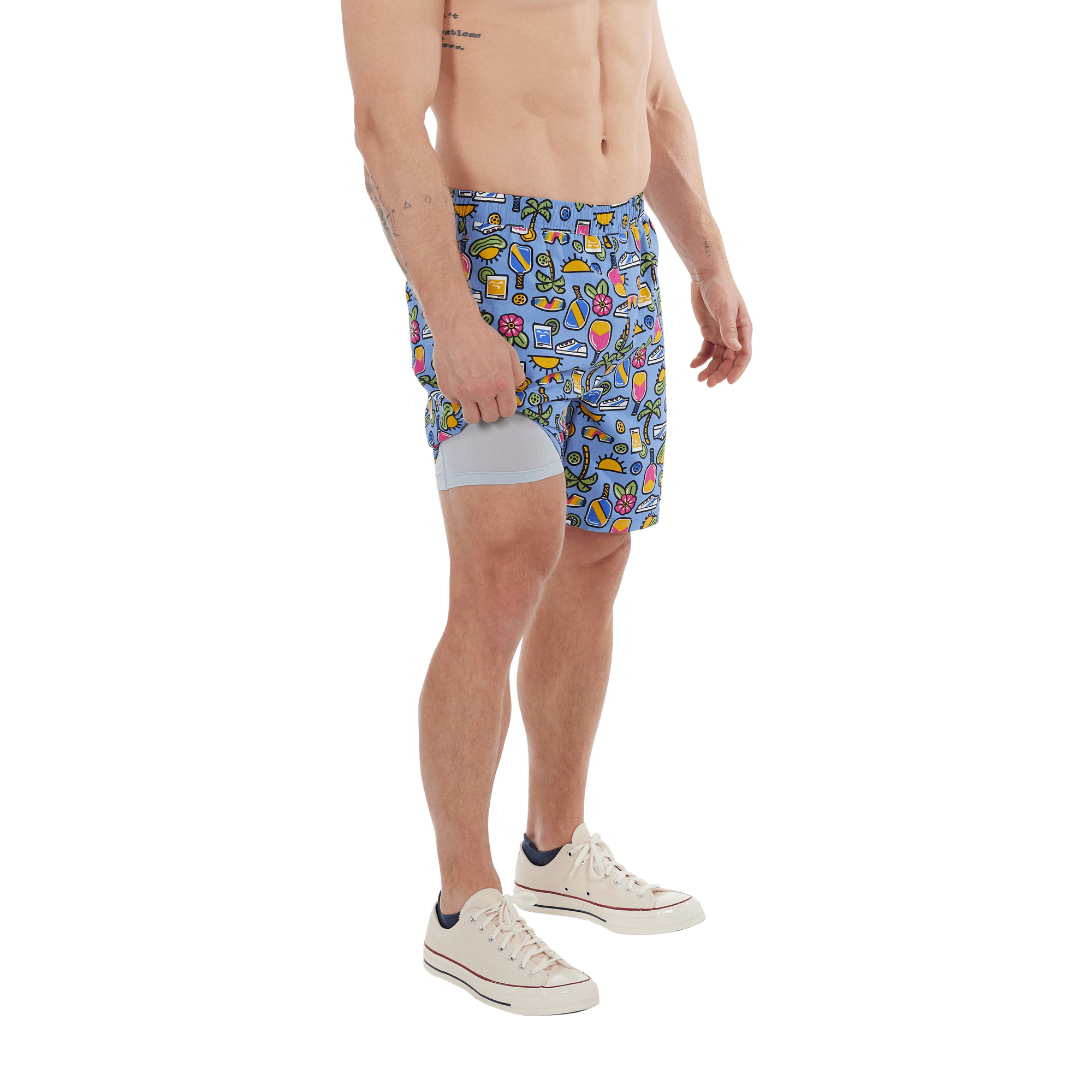 Maillot de bain Saxx GO COASTAL VOLLEY 2-EN-1 -- 7'' PARADIS DU PICKLEBALL-BLEU