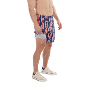 Maillot de bain Saxx GO COASTAL VOLLEY 2-EN-1 -- 7'' RAYURE TROPICALE-MULTICOLORE