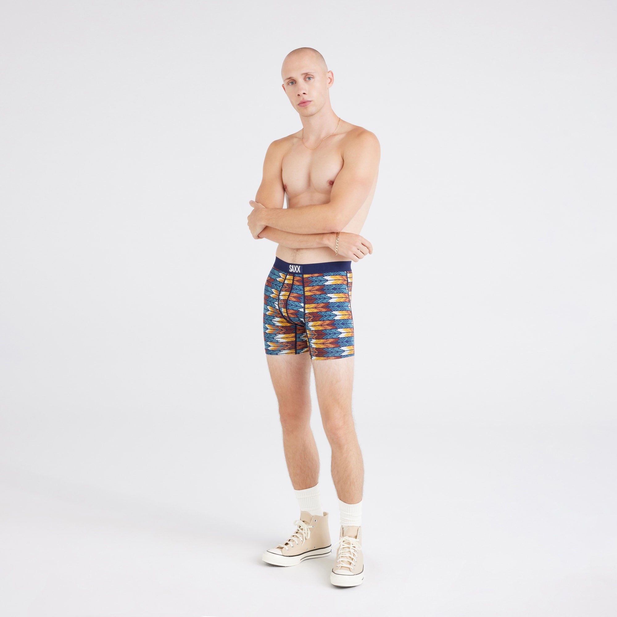 Saxx - Vibe Boxer Brief : Black Coast Stripe