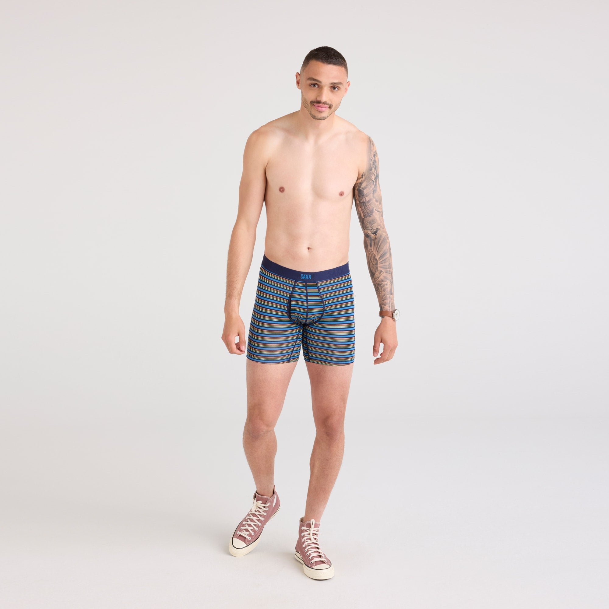 Saxx - Vibe Boxer Brief : Black Coast Stripe