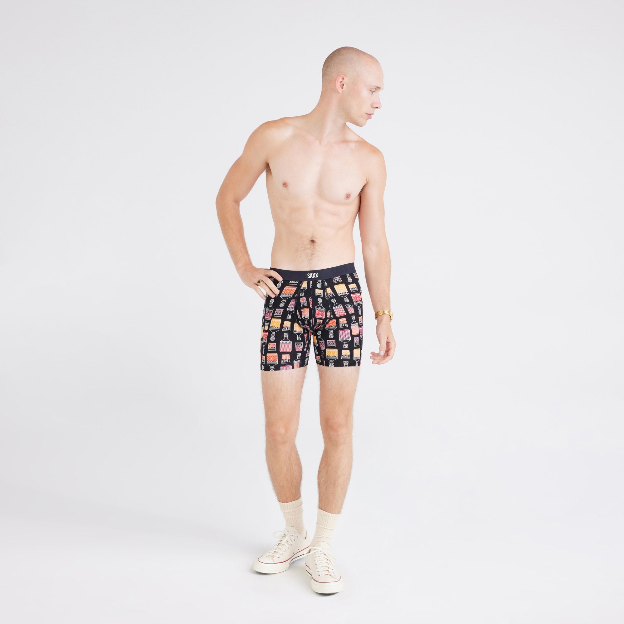 Saxx - Vibe Boxer Brief : Black Coast Stripe